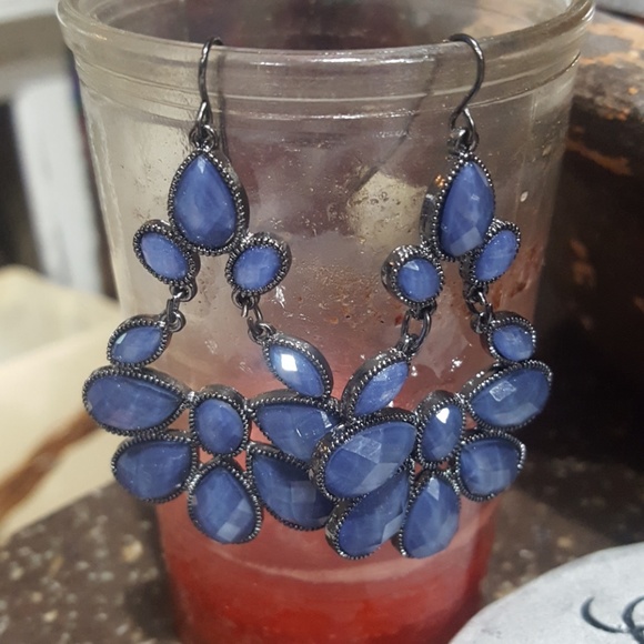 Blue‎ Chandelier Earrings (E2) - Picture 1 of 7